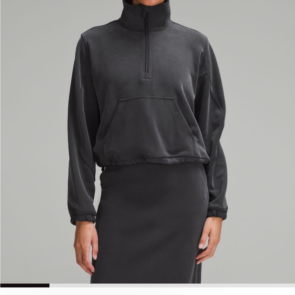 Black Half-Zip Pullover Sweatshirt